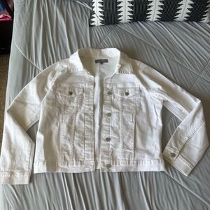 Just USA White Jean Jacket Silver Buttons